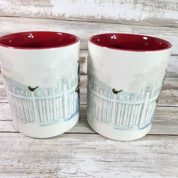 HALLMARK CHRISTMAS IN EVERGREEN SNOWMAN 16 OZ. COFFEE MUG CUP set of 2 - Picture 6 of 7